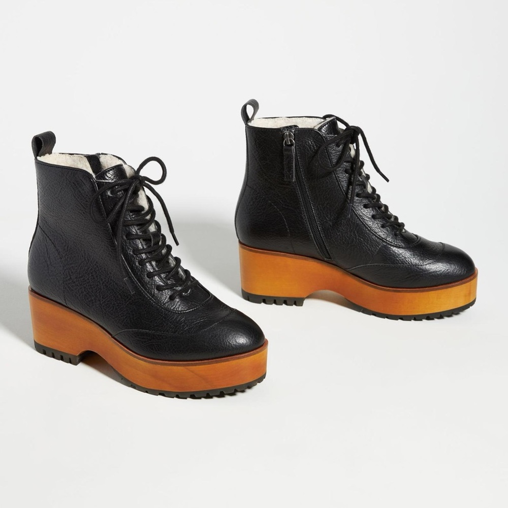 NIB Kelsi Dagger Brooklyn Wise Laceup Clog Boots